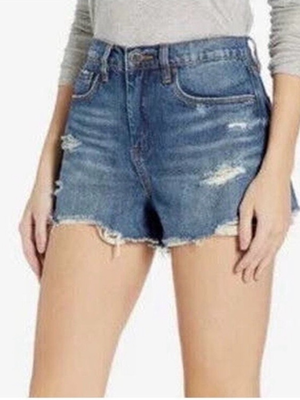 BlankNYC The Barrow Vintage Hi Rise Jean Shorts Womens 26 Med Wash Denim Booty